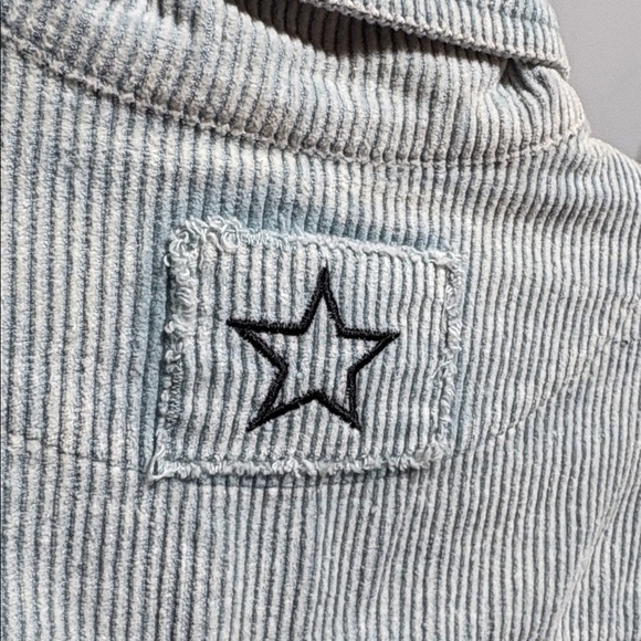 Distressed cropped corduroy jacket powder, blue - Picture 8 of 10